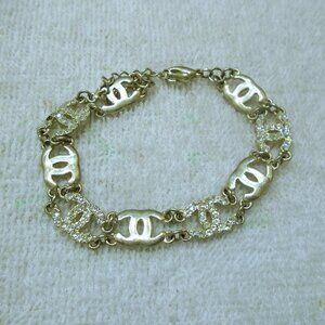NEW VINTAGE Y2K LUXURY SILVER TONE RHINESTONE BRACELET